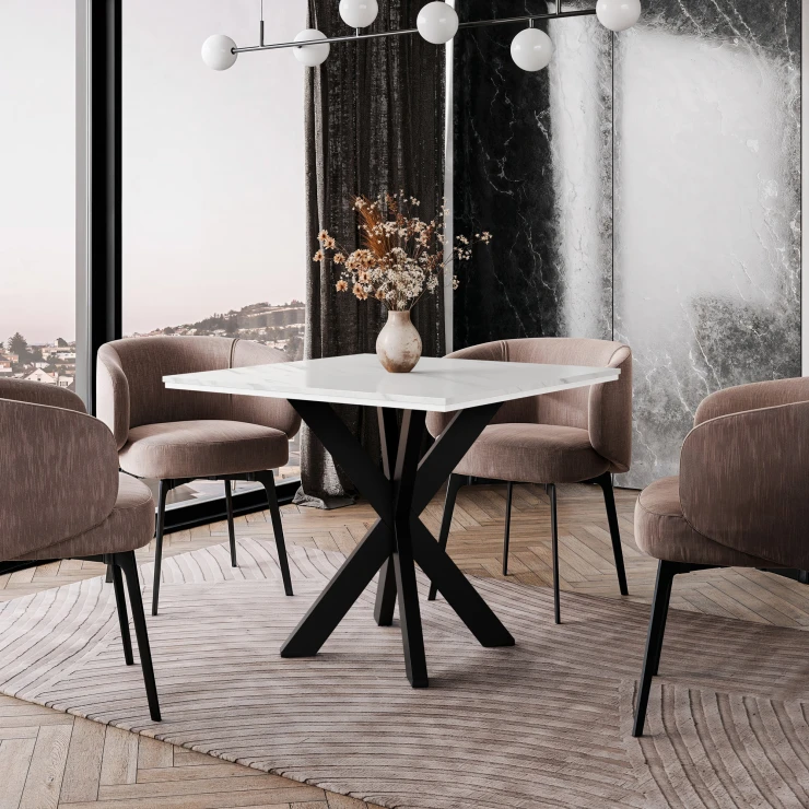 Spisebord Danbury Hvid Marmor 90x90 cm
