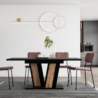 Spisebord <strong>Alton</strong>  Sort, Træ 140-180x80 cm