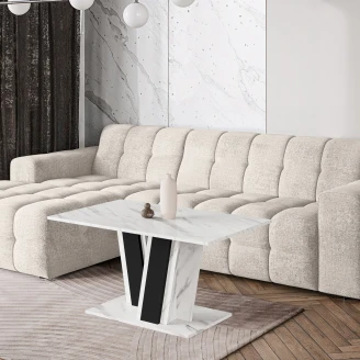 Sofabord Alton Hvid, Sort 100x60 cm