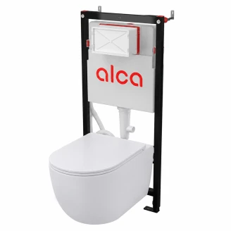Væghængt Toiletpakke <strong>Klar</strong>  Hvid Blank med Indbygningscisterne Alca med Bidéfunktion