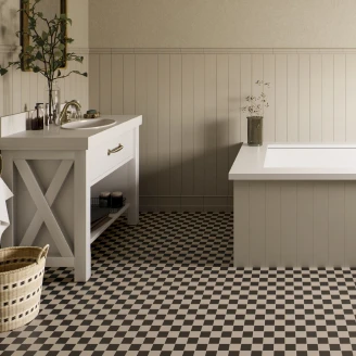 Mosaik Klinker <strong>Ashbury</strong>  Beige-Sort Mat 30x30 cm