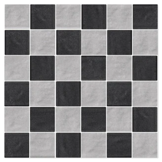 Mosaik Klinker <strong>Ashbury</strong>  Lysegrå-Sort Mat 30x30 cm