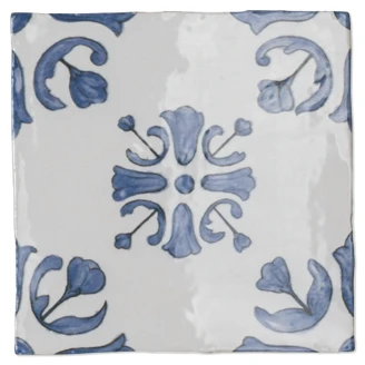 Pissano Vægflise <strong>Darro</strong>  Corcega Hvid-Blå Blank 13x13 cm