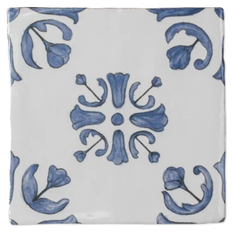 Pissano Vægflise <strong>Darro</strong>  Corcega Hvid-Blå Mat 13x13 cm