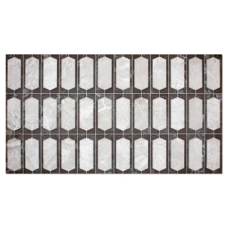 Vægflise <strong>Vidde</strong>  Sort Slank Sekskant Mat-Relief 31x56 cm