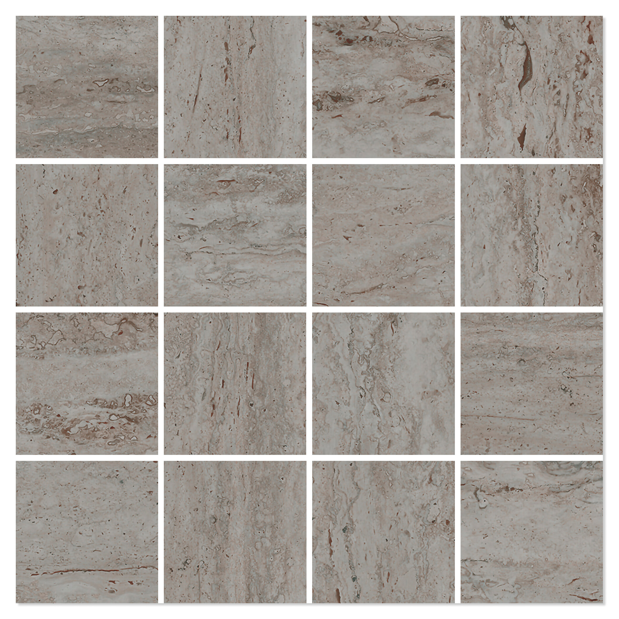 Mosaik Klinker Reflection Sølv Mat 30x30 (7x7) cm