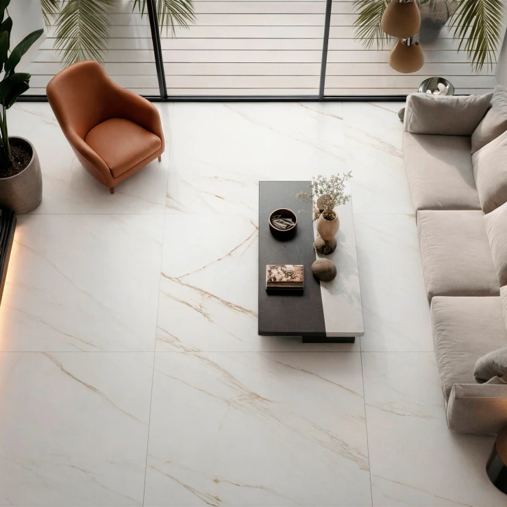 Marmor Klinker Orian Hvid Mat 120x120 cm