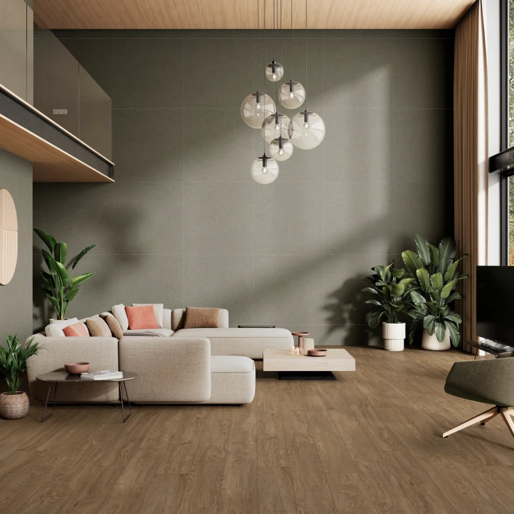Klinker Litha Grå Beige Børstet Mat 120x120 cm