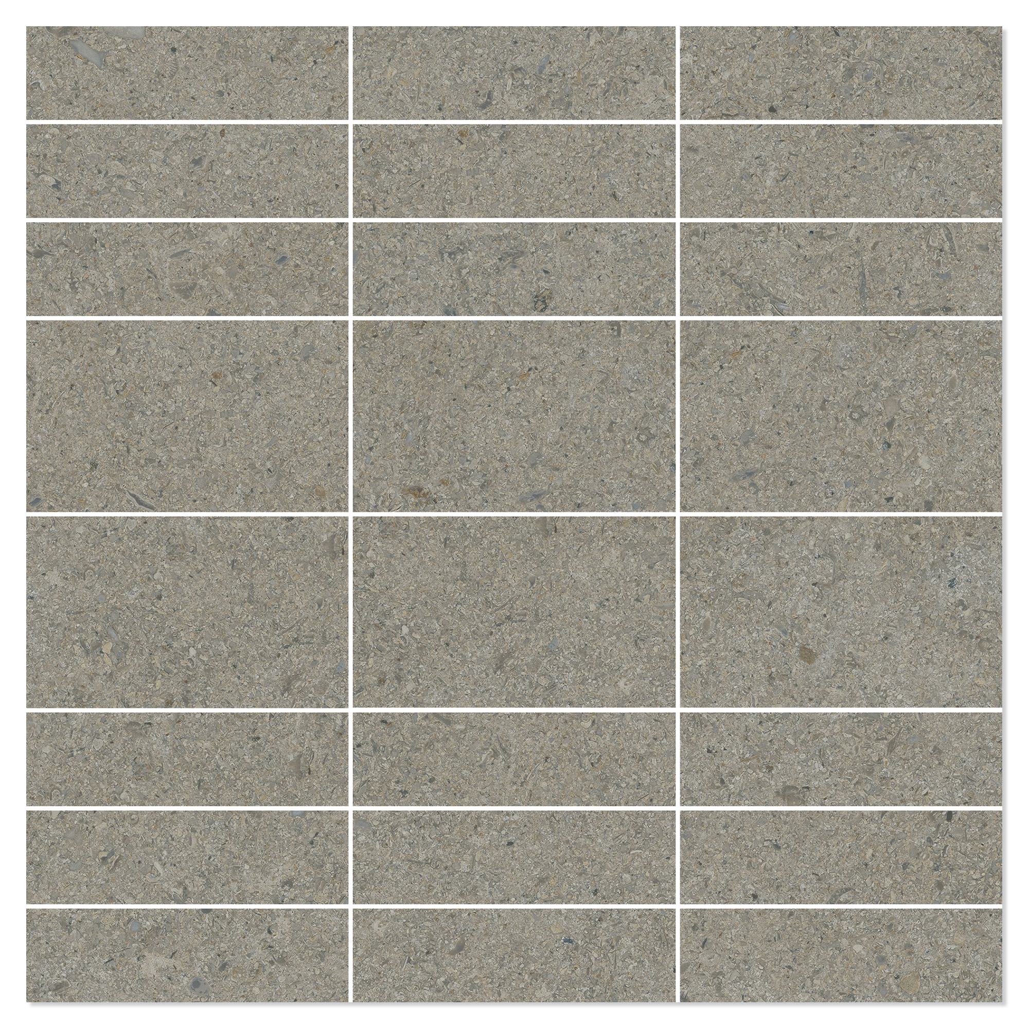 Mosaik Klinker Litha Grå Beige Børstet Mat 30x30 cm