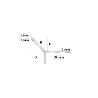 Fliseliste <strong>Y-profil</strong>  Sølv 10mm x 2.5m
