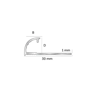 Fliseliste Hvidlakeret med Rund Åben Profil, 8mm x 2.5m