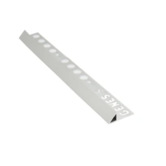 Fliseliste i Blank Aluminium med Lukket <strong>45° Profil</strong> , 12mm x 2.7m