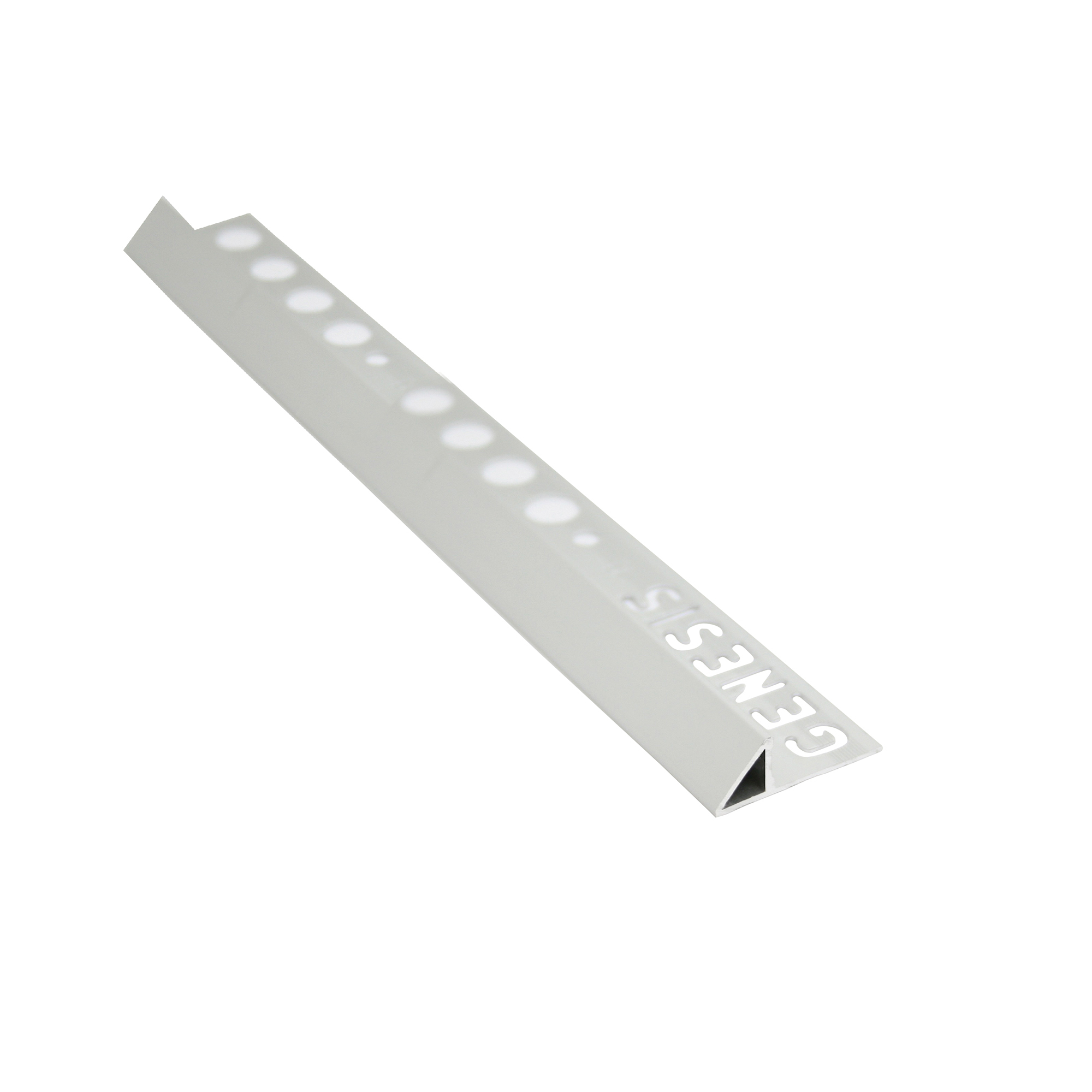 Fliseliste i Mat Aluminium med Lukket 45° Profil, 12mm x 2.7m