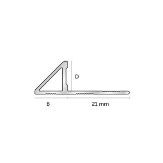 Fliseliste i Mat Aluminium med Lukket <strong>45° Profil</strong> , 12mm x 2.7m
