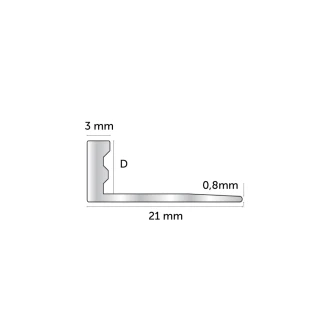Fliseliste i Børstet Kobber <strong>L-Profil</strong> , 12mm x 2.5m