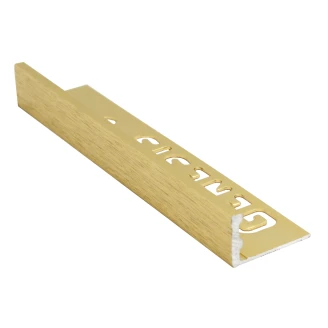 Fliseliste i Børstet Messing <strong>L-Profil</strong> , 12mm x 2.5m