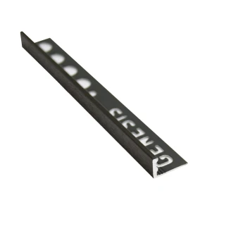 Fliseliste i Børstet Sort <strong>L-Profil</strong> , 8mm x 2.5m