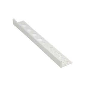 Fliseliste i PVC Lysegrå L-Profil, 12mm x 2.5m