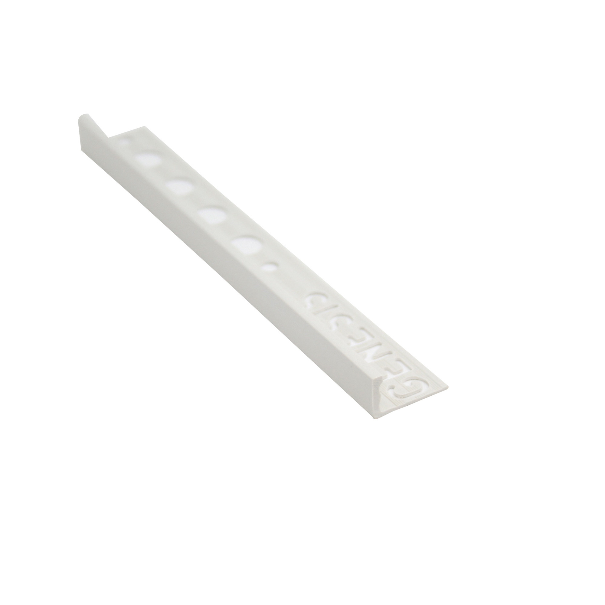 Fliseliste i PVC Lysegrå L-Profil, 8mm x 2.5m