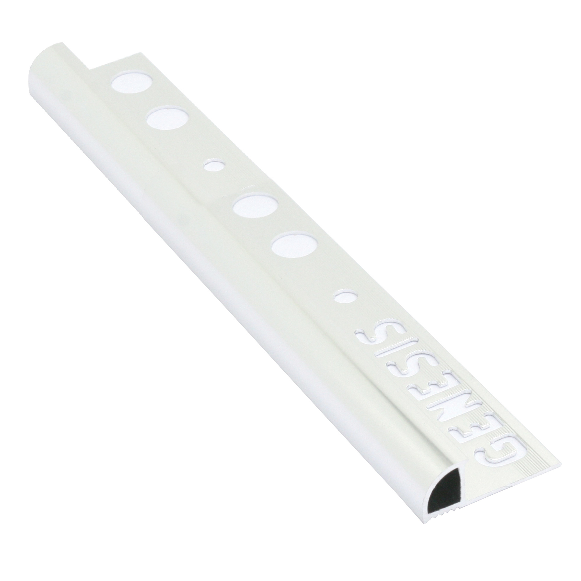 Fliseliste i Blank Aluminium med Rund Lukket Profil, 10mm x 2.5m