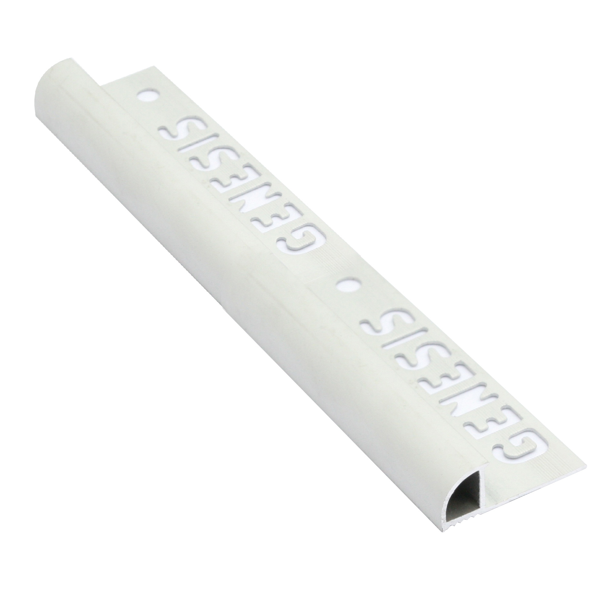 Fliseliste i Mat Aluminium med Rund Lukket Profil, 8mm x 2.5m