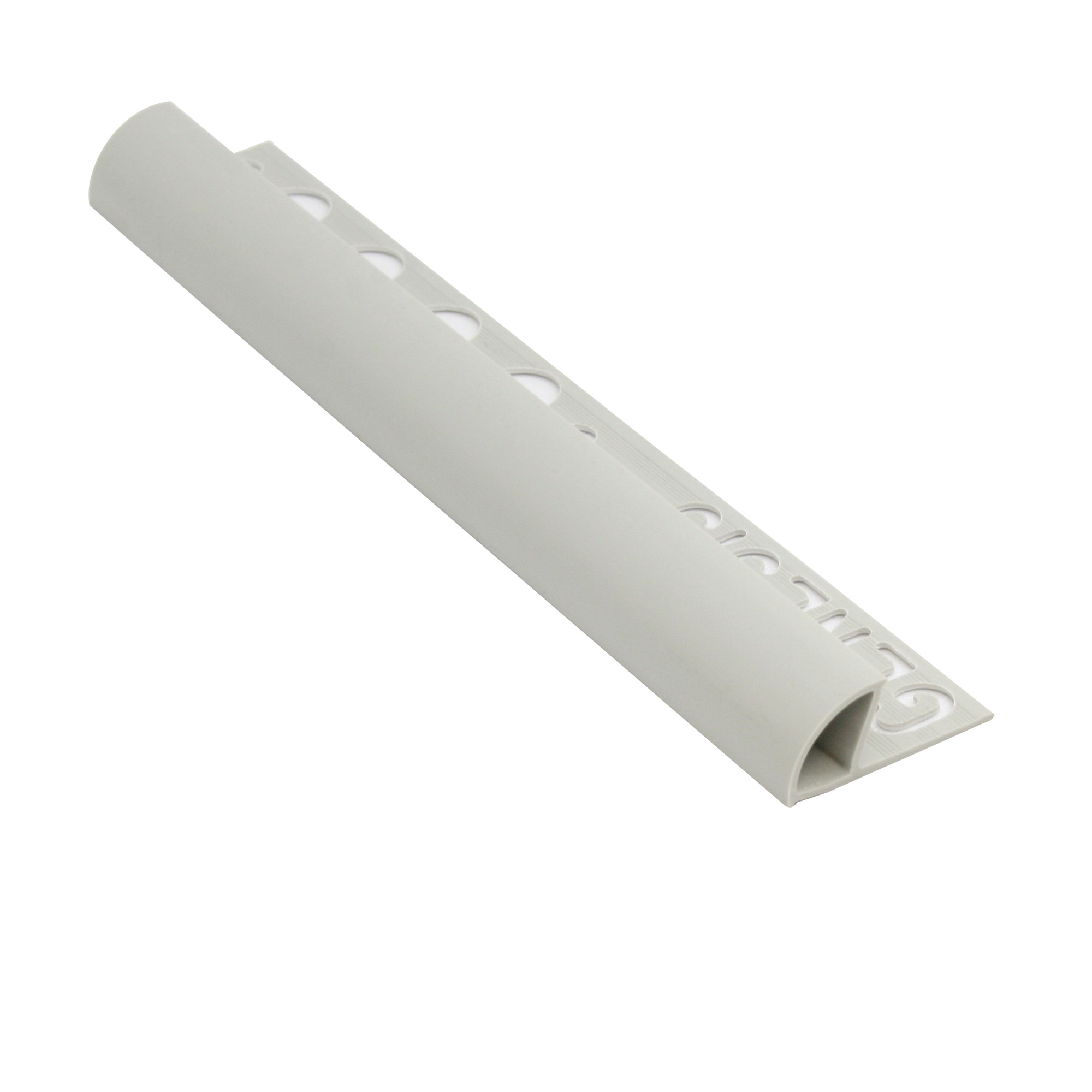 Fliseliste i PVC Grå med Rund Lukket Profil, 6mm x 2.5m