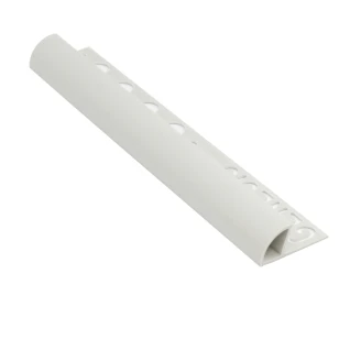 Fliseliste i PVC Lysegrå med Rund Lukket Profil, 12mm x 2.5m