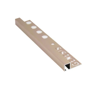 Fliseliste i Blank Kobber Firkantprofil, 12mm x 2.5m