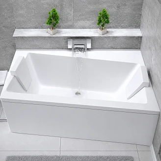 Badekar <strong>Galaxidi</strong>  Hvid Blank Højre 160 cm (Uden Panel & Afløb)