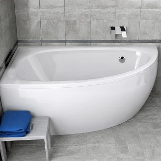 Badekar <strong>Alpine</strong>  Hvid Blank Venstre 150 cm (Uden Panel & Afløb)