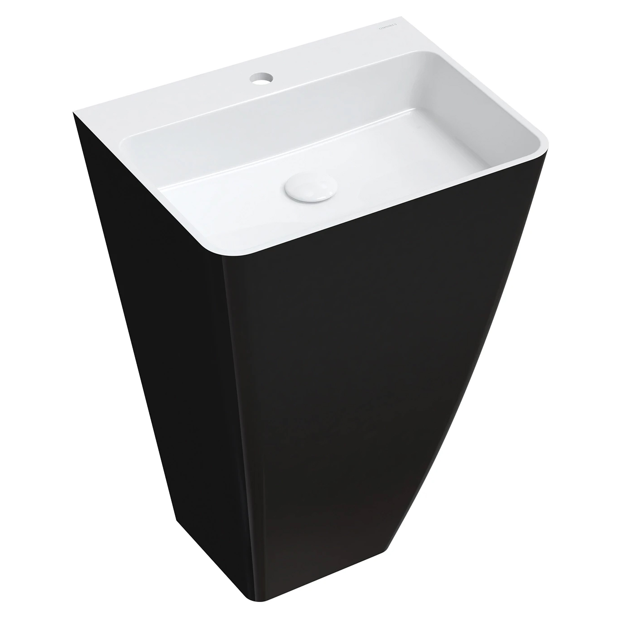 Omnires Fritstående Håndvask Parma M+ Hvid-Sort Blank 55x43 cm