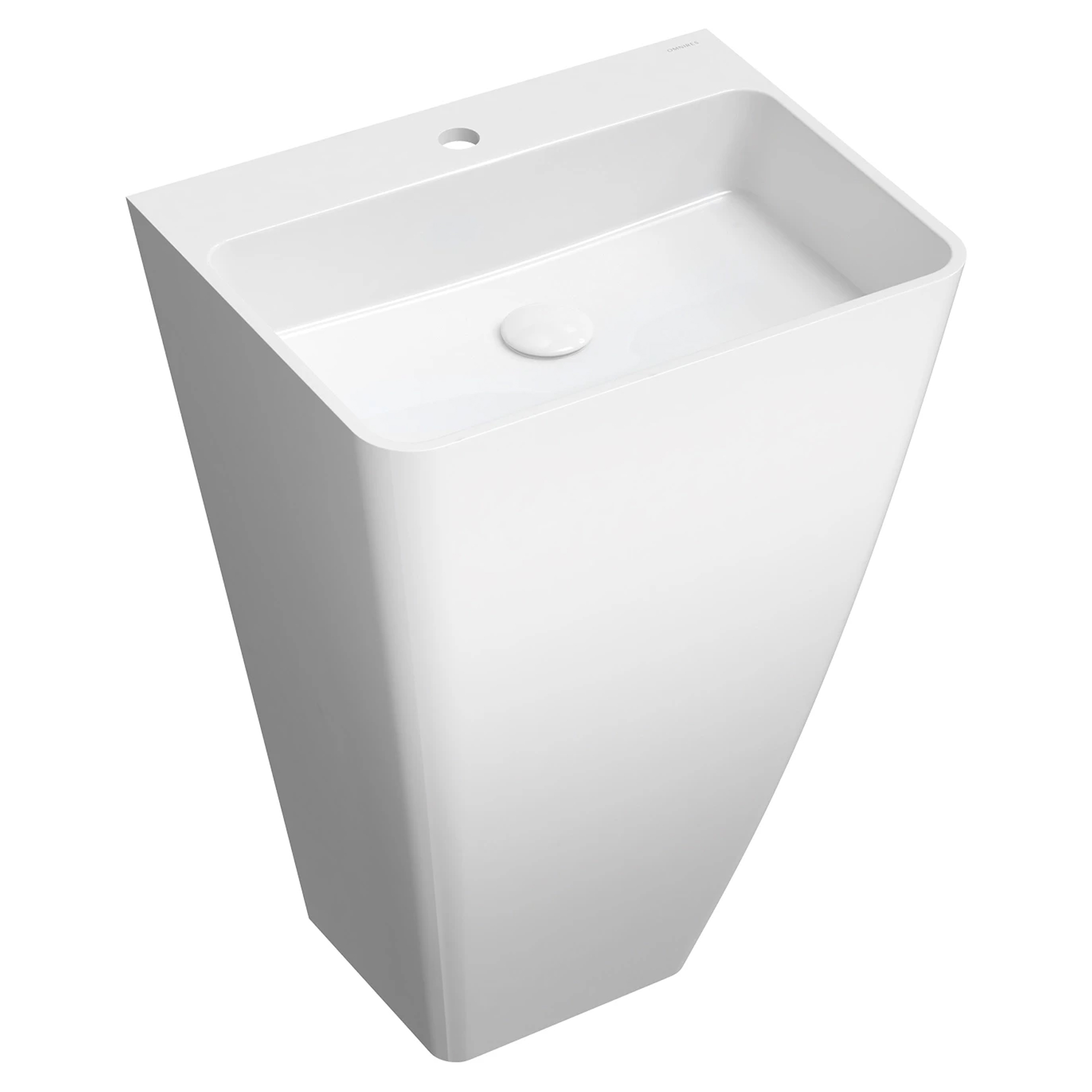 Omnires Fritstående Håndvask Parma M+ Hvid Blank 55x43 cm med Armaturhul