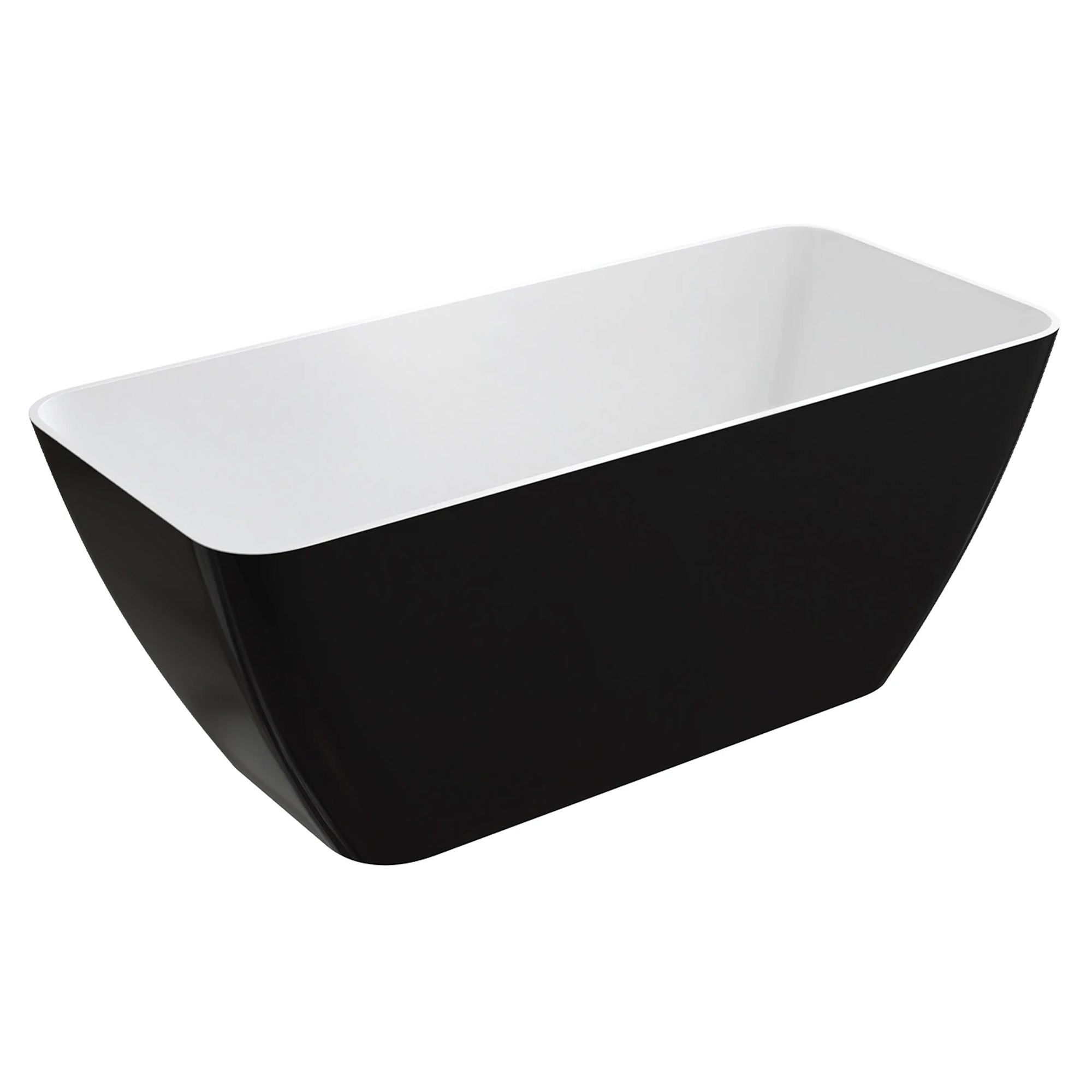 Omnires Badekar Parma M+ Hvid-Sort Blank 159x71 cm