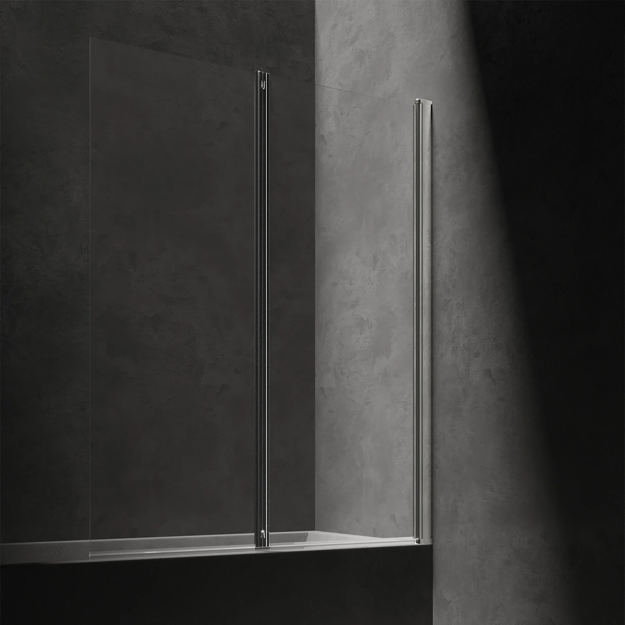 Omnires Dobbelt badekarsvæg Kingston Krom Blank 120 cm