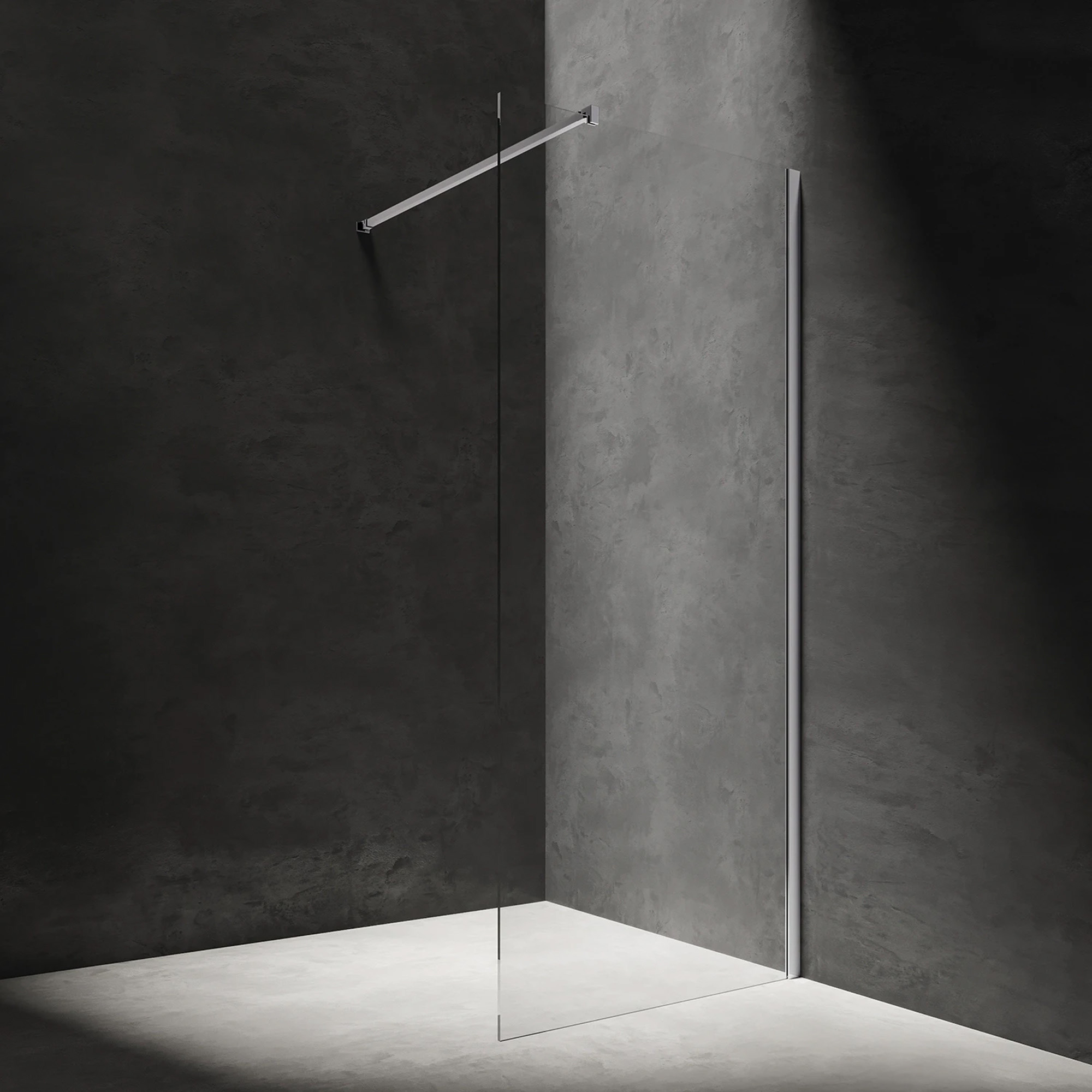 Omnires Brusevæg Marina 8 mm 100x200 cm Krom Blank
