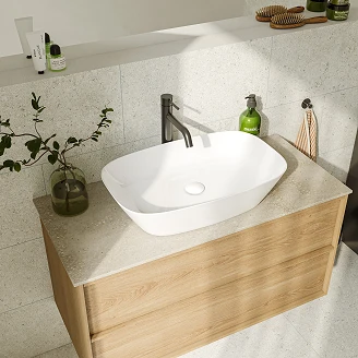 Håndvask Rektangulær <strong>Evoa</strong>  Hvid Blank 60x38 cm