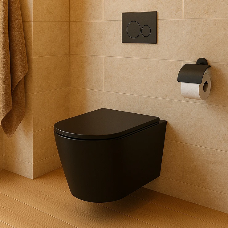 Væghængt Toilet Mila Sort Mat