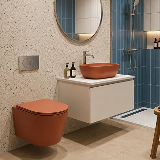 Væghængt Toilet Mila Terrakotta Mat