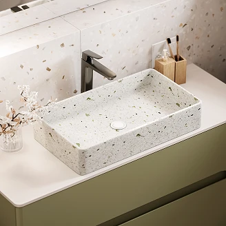 Cement Håndvask <strong>Gresta</strong>  Rektangulær Lysegrå Mat 61x35 cm