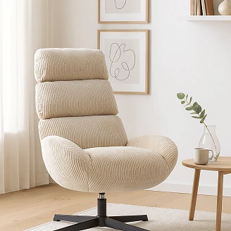 Lænestol <strong>Modre</strong>  Lysebeige Riflet
