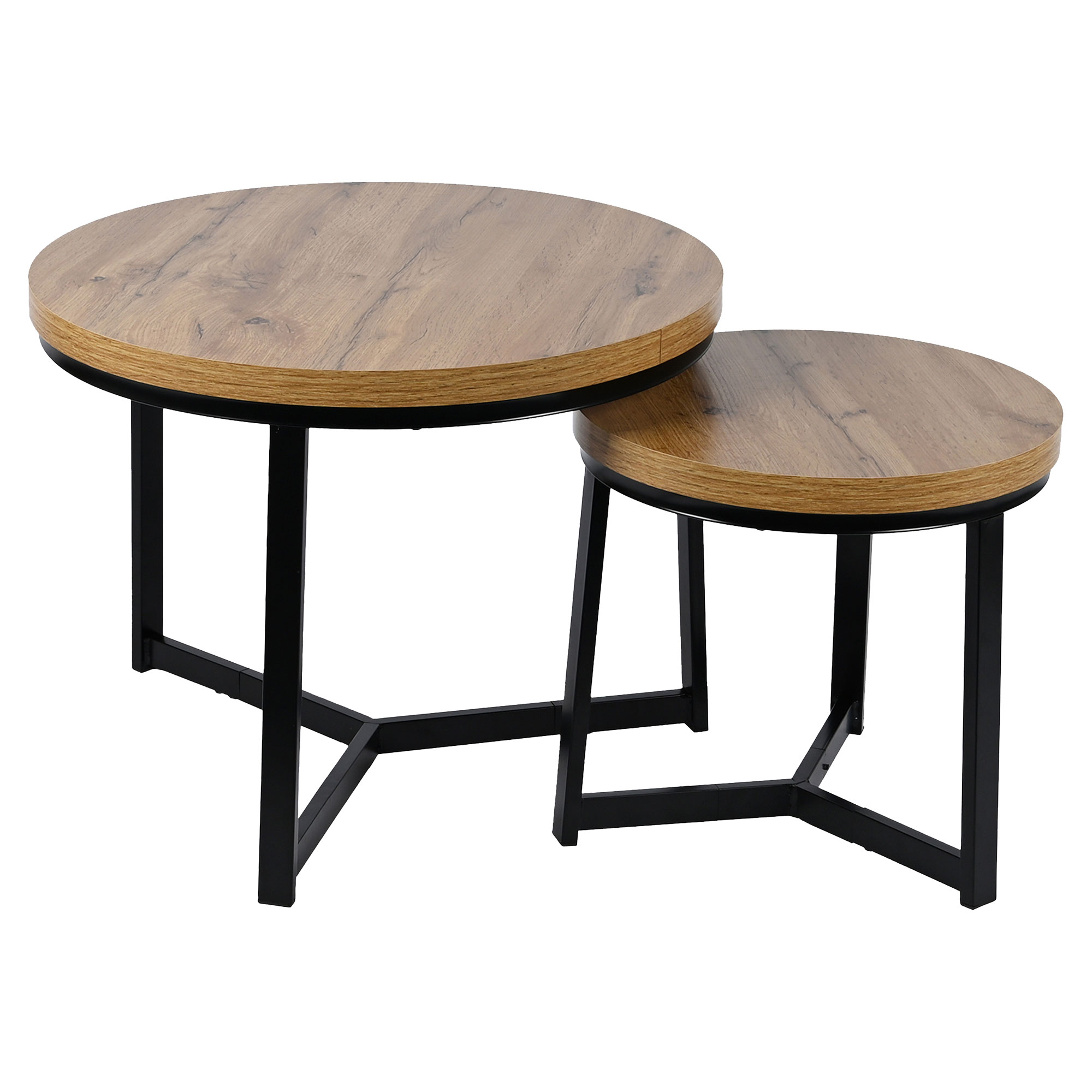 Sæt med Sofaborde Ø40 & Ø60 cm Kredo Eg