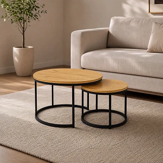 Sæt med Sofaborde Ø50 & Ø70 cm <strong>Strello</strong>  Eg