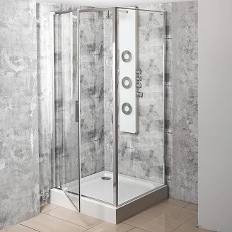 Brusehjørne <strong>Solcore</strong>  70x70 cm Krom Blank Pivot