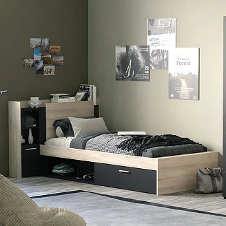 Seng <strong>Lifia</strong>  Kronberg Eg, Sort 125x227 cm