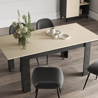 Spisebord Kenton Mørk Beton, Artisan Eg 205x90 cm