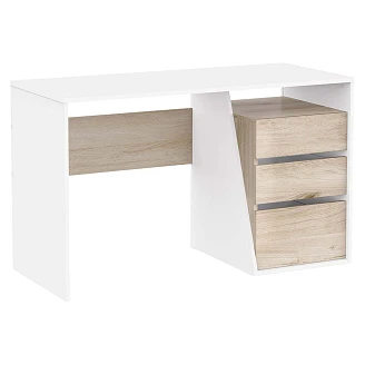Skrivebord <strong>Haldor</strong>  Lyst Træ, 3 Skuffer 127x55 cm