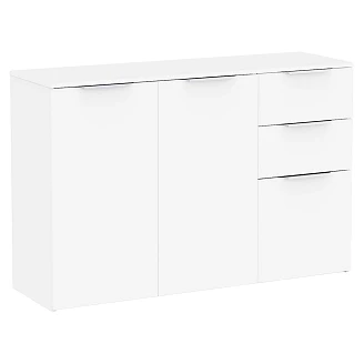 Kommode <strong>Skand</strong>  Hvid, 2+1 Låger, 2 Skuffer 120x37 cm
