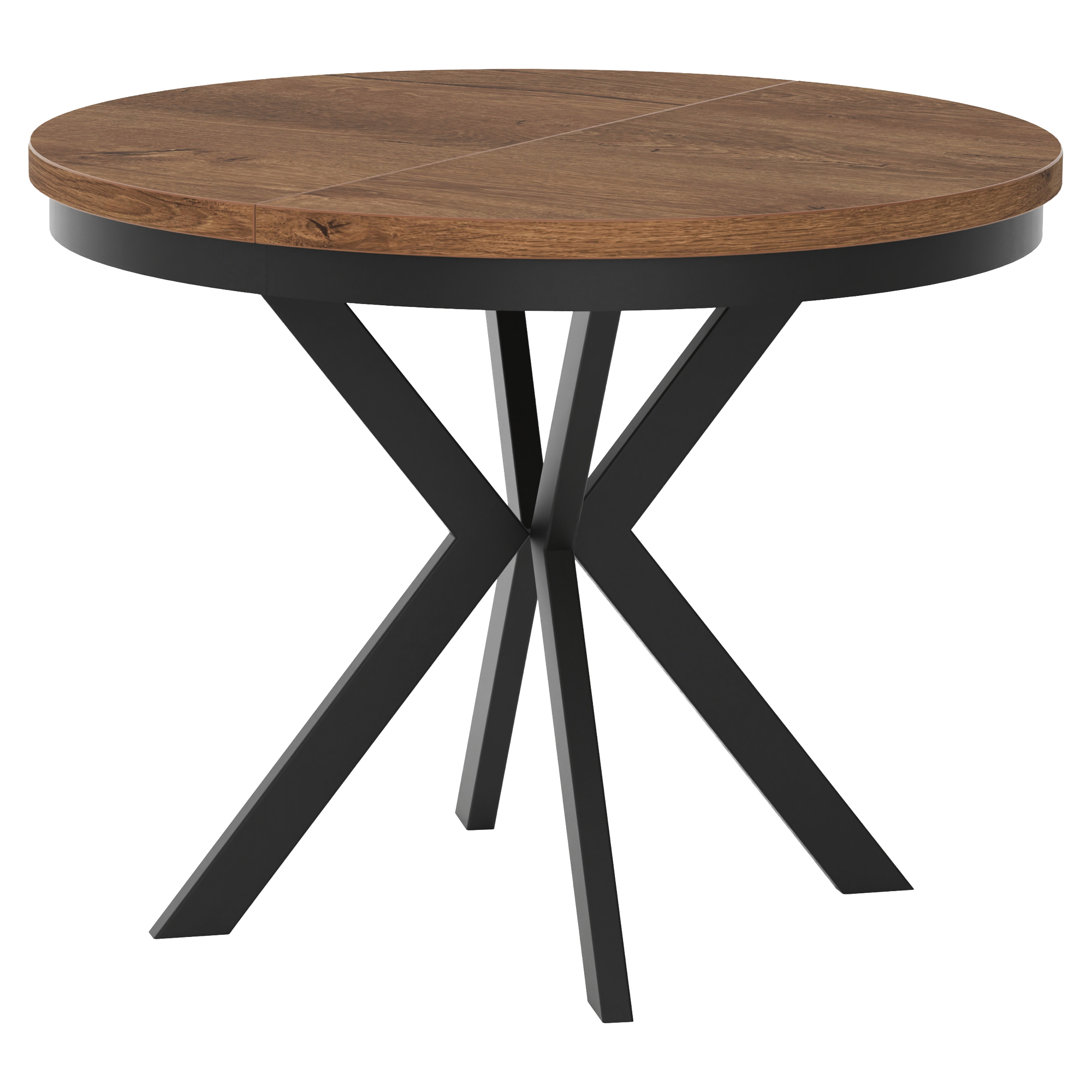 Matbord med Kant Utdragbart Skadi Mörk Lefkas-Ek Ø90/166 cm