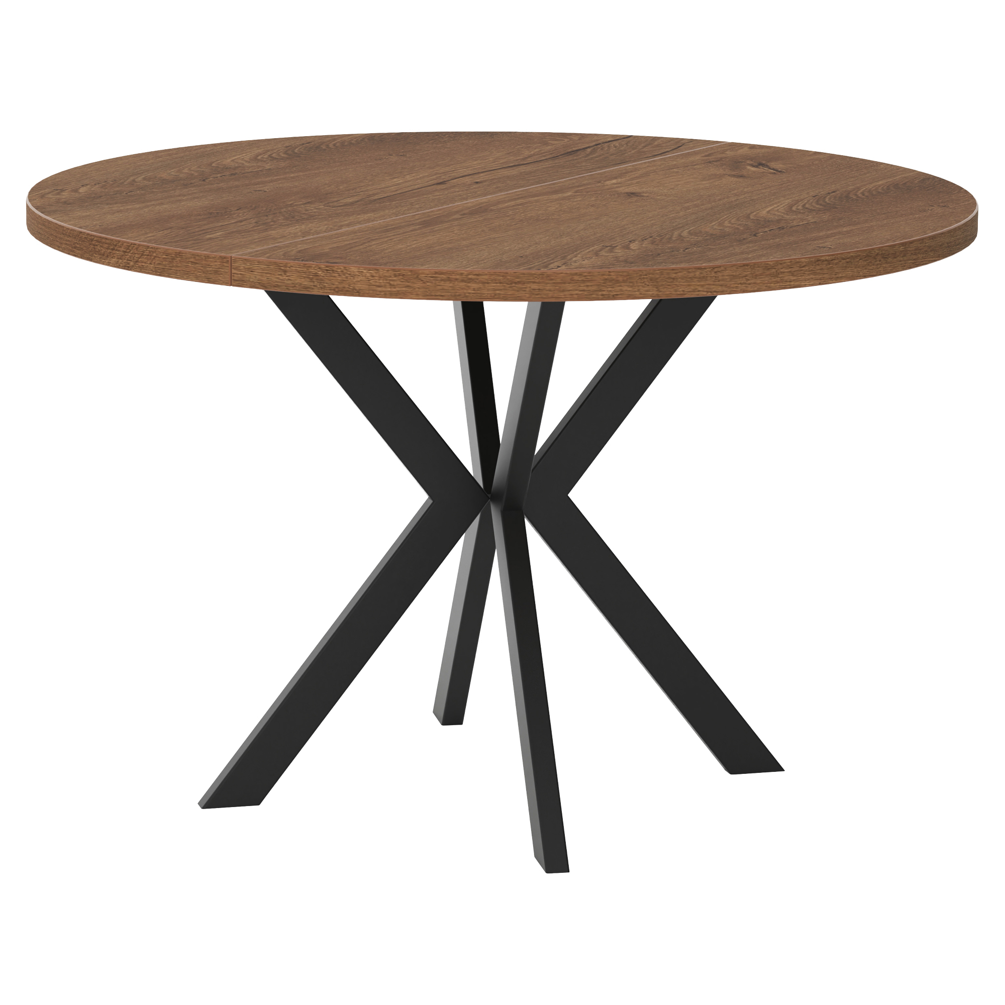 Matbord Utdragbart Skadi Mörk Lefkas-Ek Ø120/196 cm