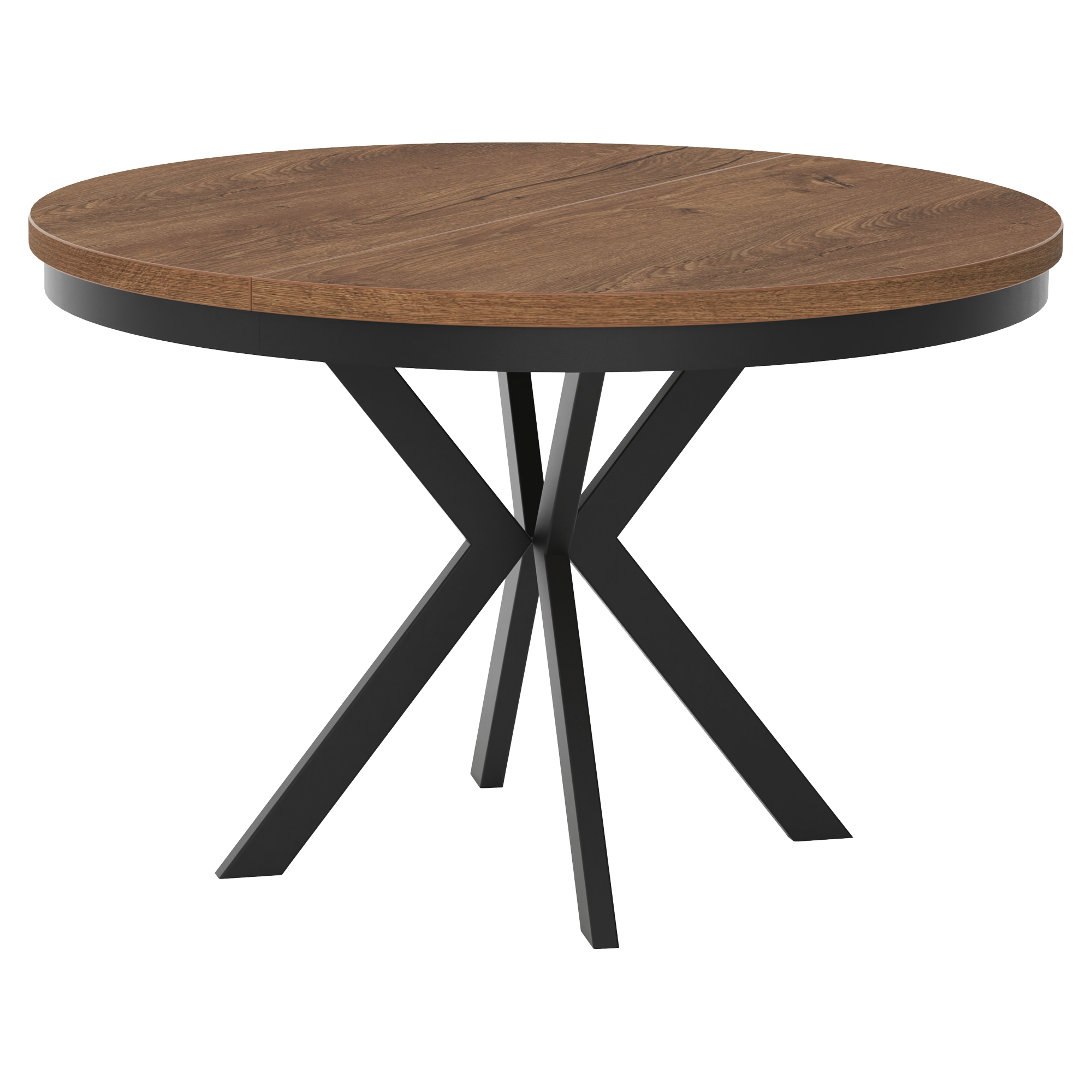 Matbord med Kant Utdragbart Skadi Mörk Lefkas-Ek Ø120/196 cm